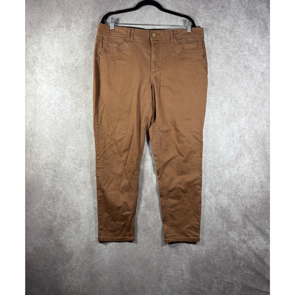 Democracy Pants Womens Size 16 Brown Ab Technology Casual Stretch Slim Casual